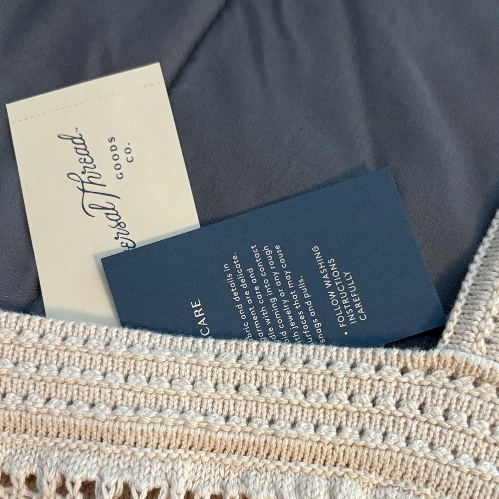 Universal Thread Cream Crochet Ribbed Tank Top - Picture 7 of 8